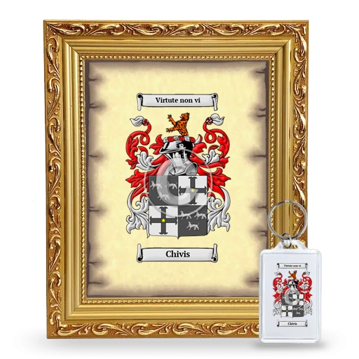 Chivis Framed Coat of Arms and Keychain - Gold