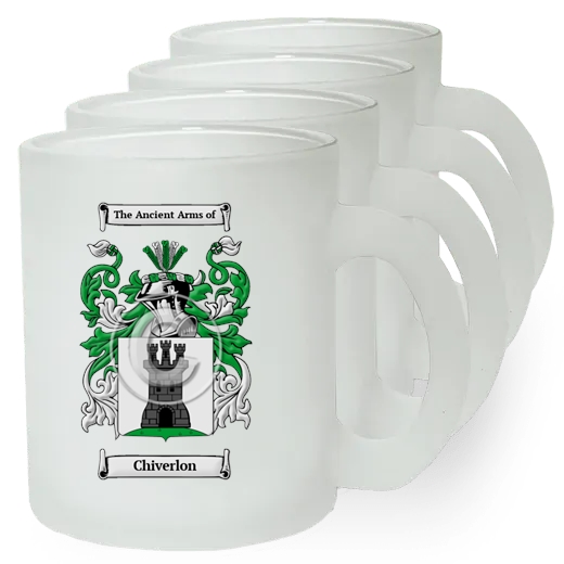 Chiverlon Set of 4 Frosted Glass Mugs