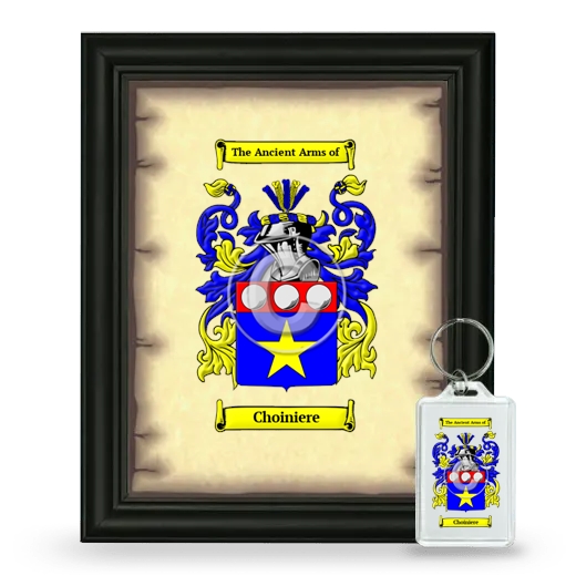 Choiniere Framed Coat of Arms and Keychain - Black