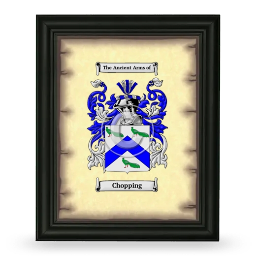 Chopping Coat of Arms Framed - Black
