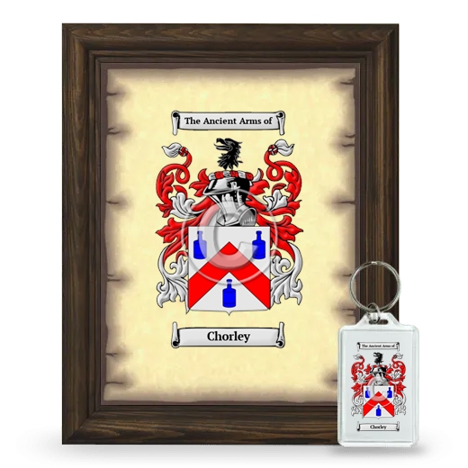 Chorley Framed Coat of Arms and Keychain - Brown