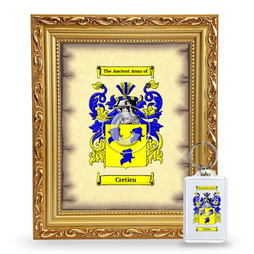 Cretien Framed Coat of Arms and Keychain - Gold