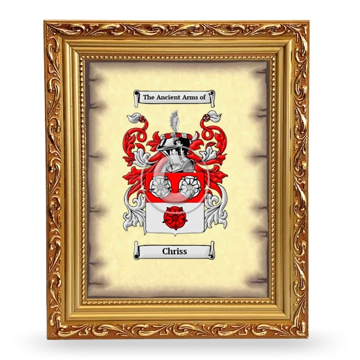 Chriss Coat of Arms Framed - Gold