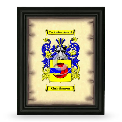 Christiansen Coat of Arms Framed - Black