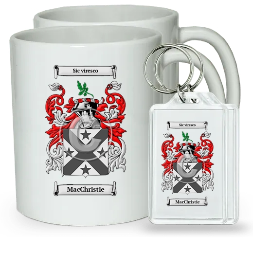 MacChristie Pair of Coffee Mugs and Pair of Keychains