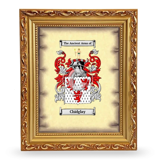 Chidglay Coat of Arms Framed - Gold