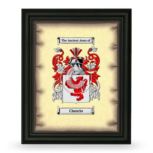 Ciancio Coat of Arms Framed - Black