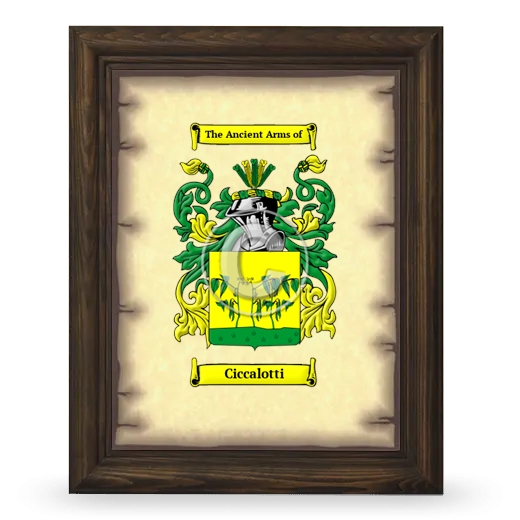 Ciccalotti Coat of Arms Framed - Brown