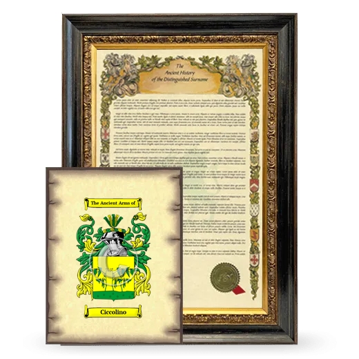 Ciccolino Framed History and Coat of Arms Print - Heirloom