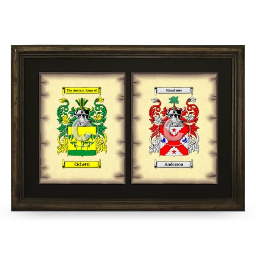 Double Coat of Arms Framed - Brown