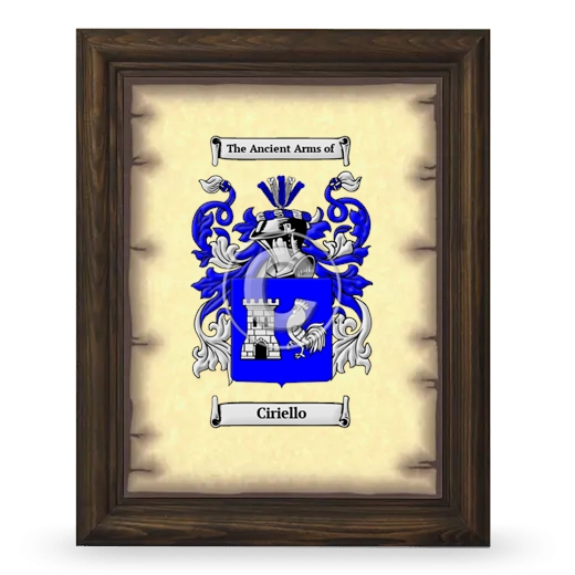 Ciriello Coat of Arms Framed - Brown