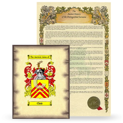 Clair Coat of Arms and Surname History Package