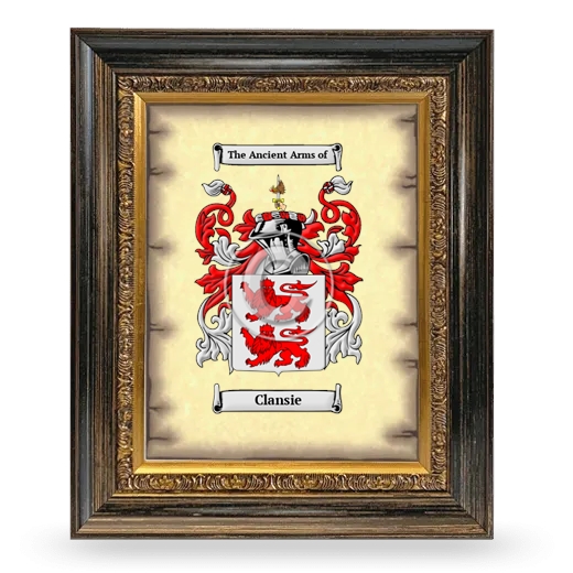 Clansie Coat of Arms Framed - Heirloom