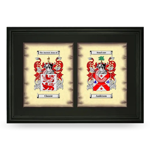 Double Coat of Arms Framed - Black