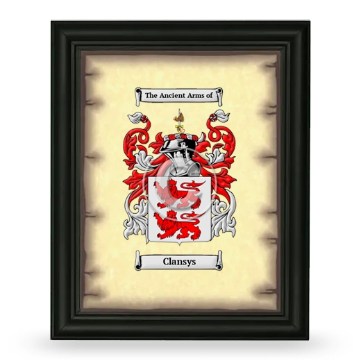 Clansys Coat of Arms Framed - Black