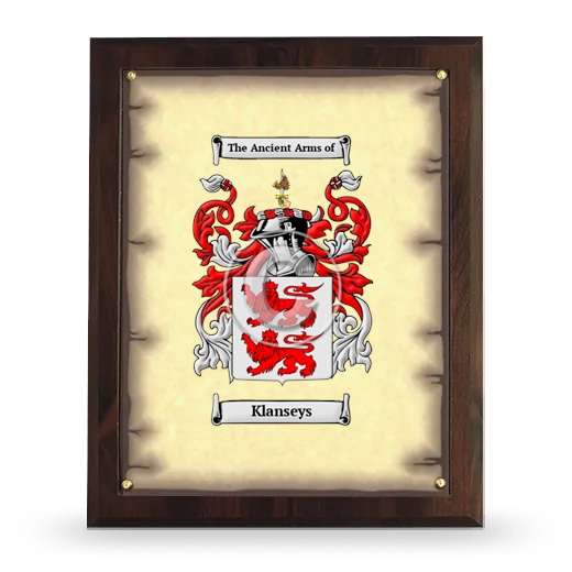 Klanseys Coat of Arms Plaque