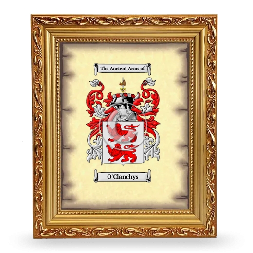 O'Clanchys Coat of Arms Framed - Gold