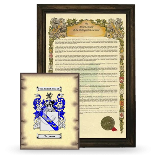 Clapman Framed History and Coat of Arms Print - Brown