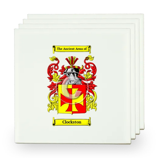 Clockston Set of Four Small Tiles with Coat of Arms