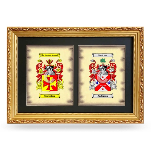 Double Coat of Arms Framed - Gold