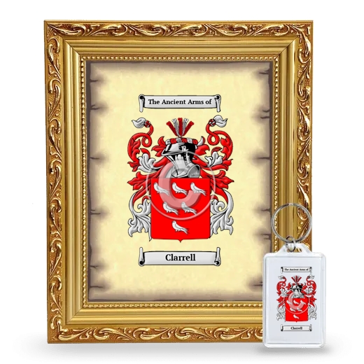Clarrell Framed Coat of Arms and Keychain - Gold