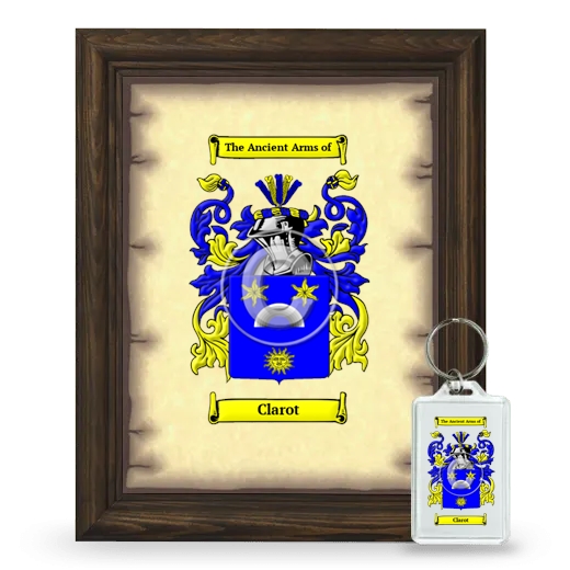 Clarot Framed Coat of Arms and Keychain - Brown