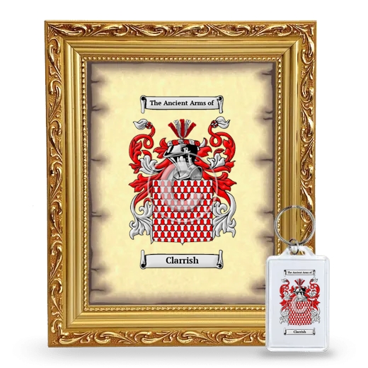 Clarrish Framed Coat of Arms and Keychain - Gold