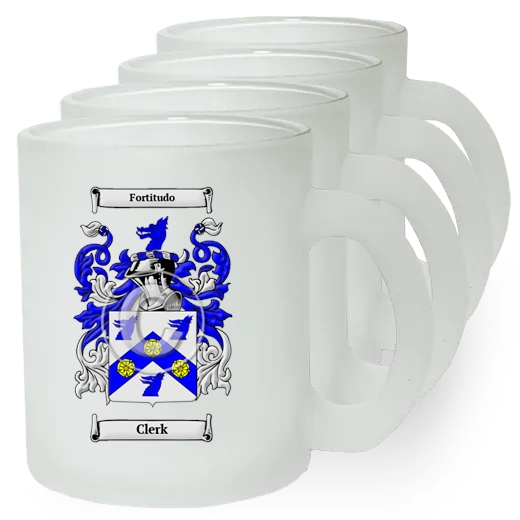 Clerk Set of 4 Frosted Glass Mugs