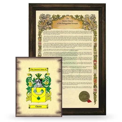 Clarea Framed History and Coat of Arms Print - Brown