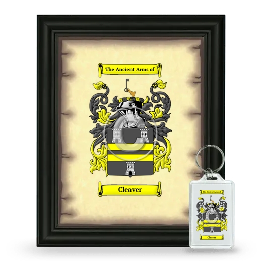 Cleaver Framed Coat of Arms and Keychain - Black