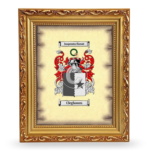 Cleghourn Coat of Arms Framed - Gold