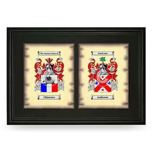 Double Coat of Arms Framed - Black