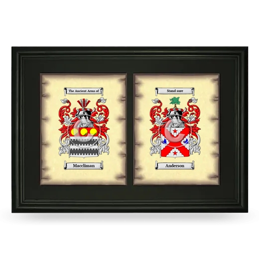 Double Coat of Arms Framed - Black