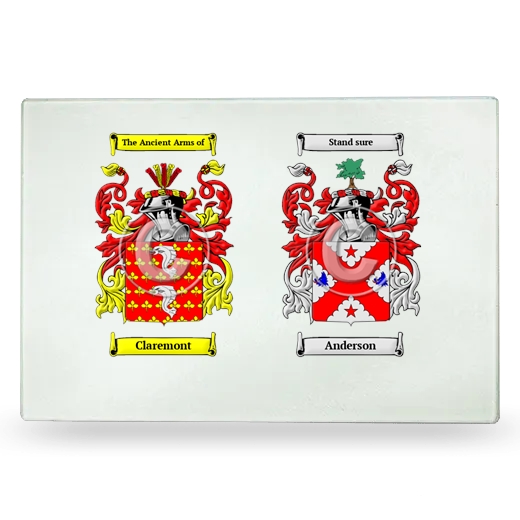 Double Coat of Arms Glass Cutting Board