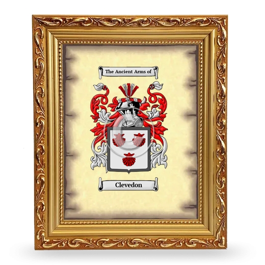 Clevedon Coat of Arms Framed - Gold