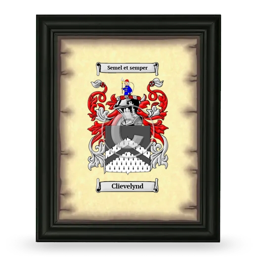 Clievelynd Coat of Arms Framed - Black