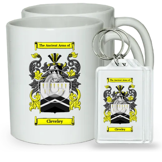 Cleveley Pair of Coffee Mugs and Pair of Keychains