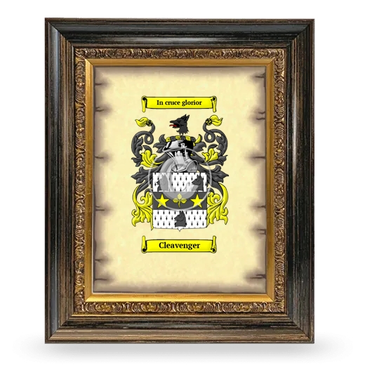 Cleavenger Coat of Arms Framed - Heirloom