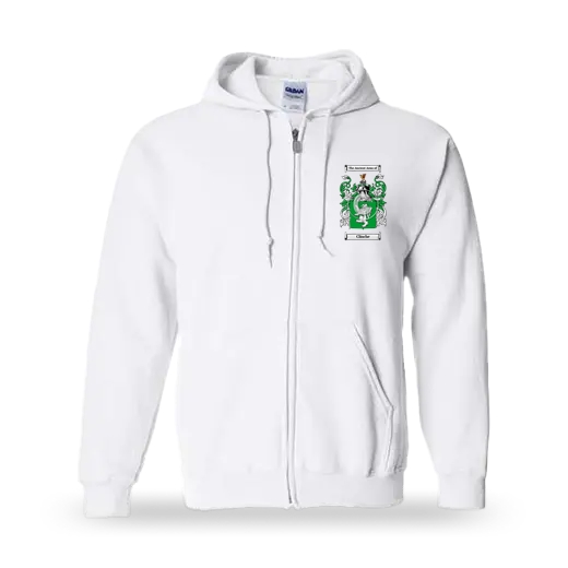 Clinche Unisex Coat of Arms Zip Sweatshirt - White