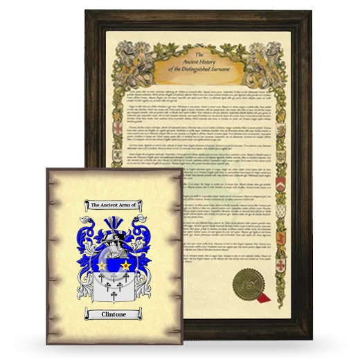 Clintone Framed History and Coat of Arms Print - Brown