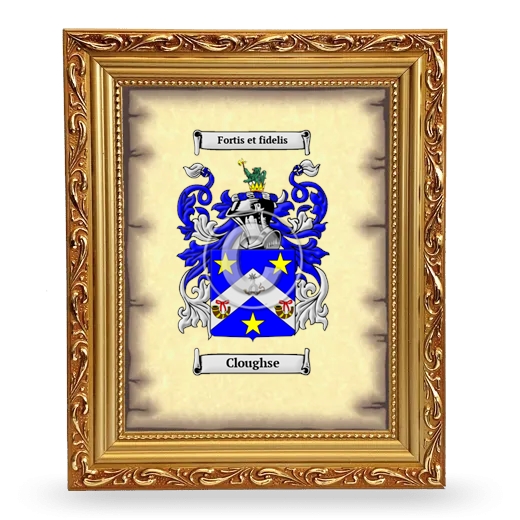 Cloughse Coat of Arms Framed - Gold