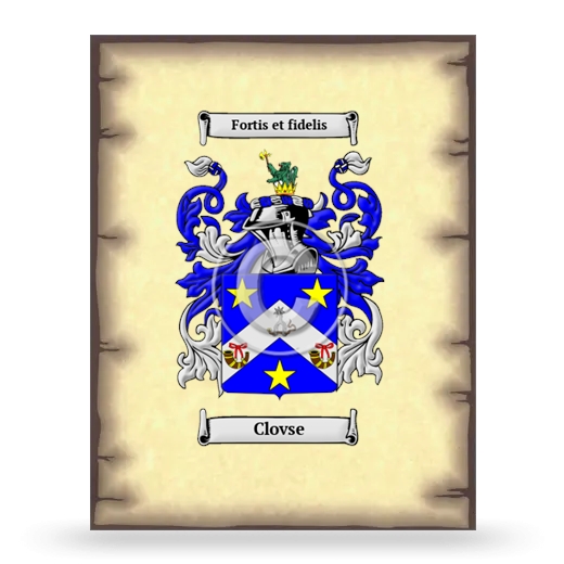 Clovse Coat of Arms Print