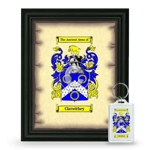 Clatwithey Framed Coat of Arms and Keychain - Black