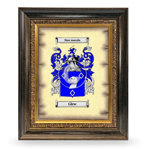 Glew Coat of Arms Framed - Heirloom