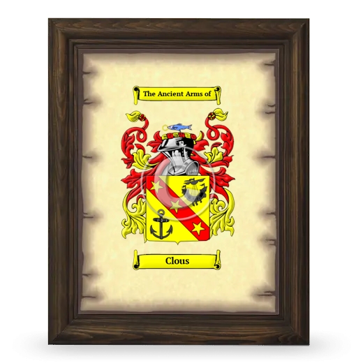 Clous Coat of Arms Framed - Brown