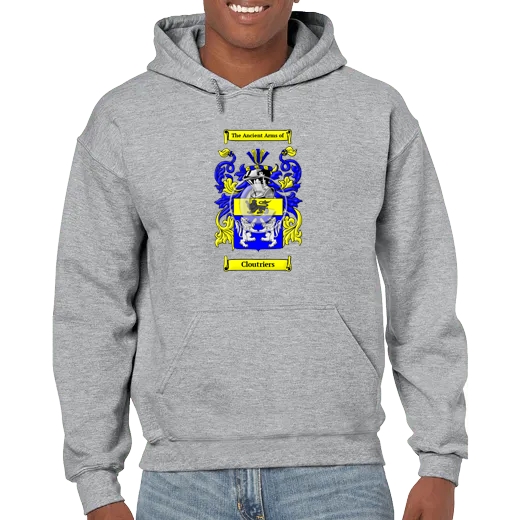 Cloutriers Grey Unisex Coat of Arms Hooded Sweatshirt
