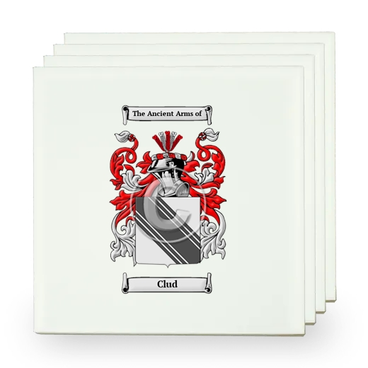 Clud Set of Four Small Tiles with Coat of Arms