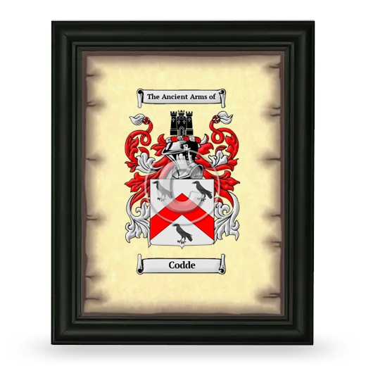 Codde Coat of Arms Framed - Black