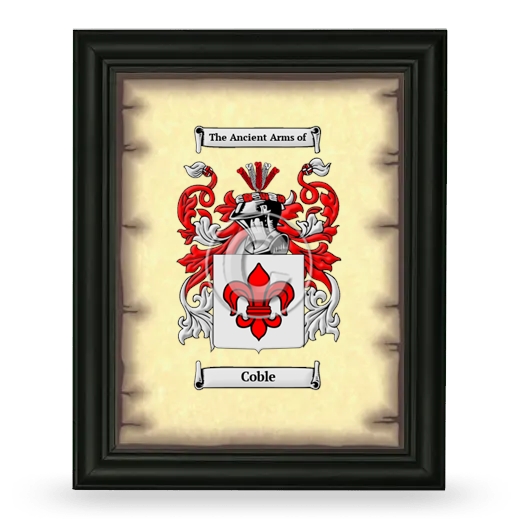 Coble Coat of Arms Framed - Black