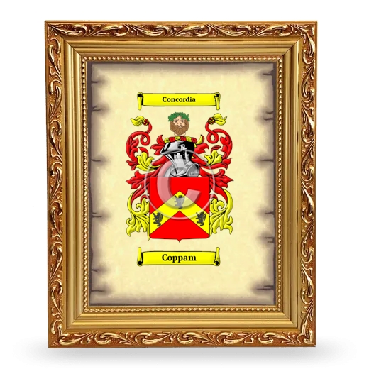 Coppam Coat of Arms Framed - Gold